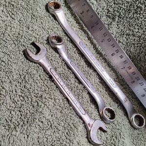 (3) S-K Wayne Lectrolite Hand Tools Vintage USA, 12 Point Box Wrench 1/2 & 9/16